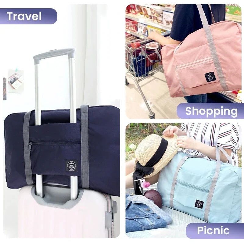 Foldable Travel Duffel Bag for Airlines Carry on Bag for Women and Girls Lightweight Large Capacity Sports Weekend Trip Overnigh